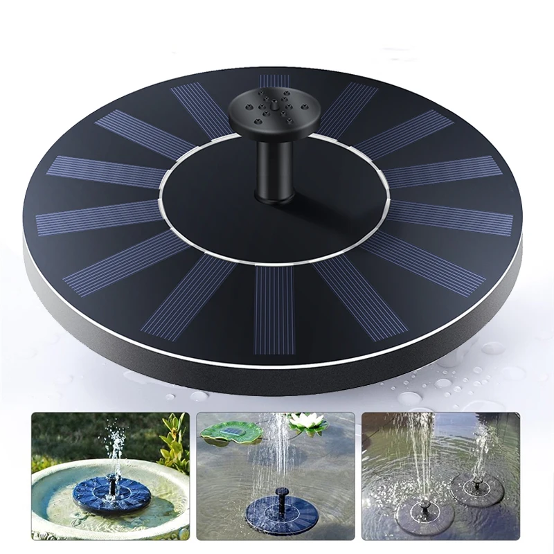 Mini Solar Water Fountain Pool Pond Waterfall Fountain Garden Decoration Outdoor Bird Bath Solar Powered Fountain Floating Water