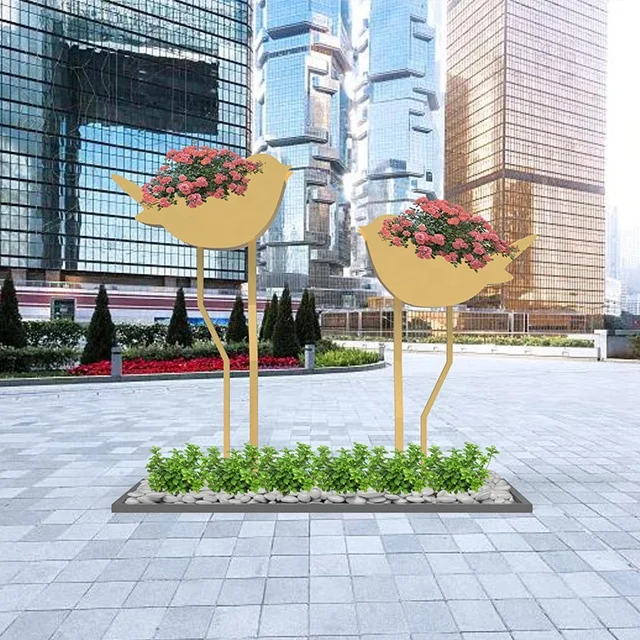 Street flower planter use Galvanized Steel Custom color and size factory direct