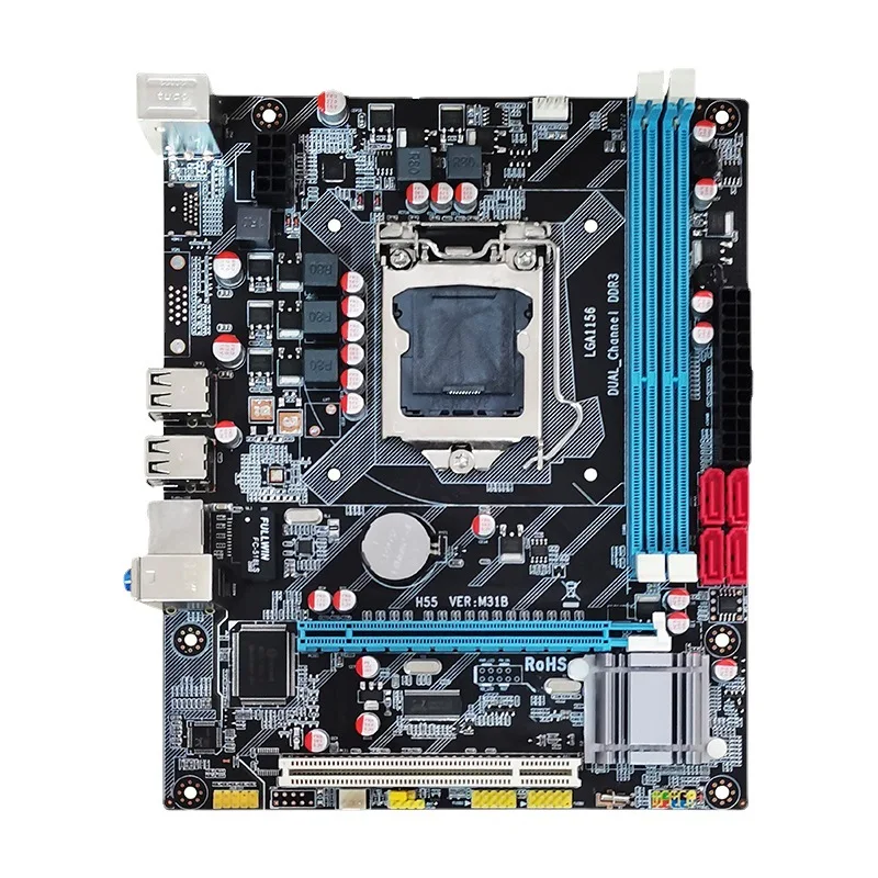 OEM Computer motherboard 1156 pin P55 desktop computer motherboard DDR3 memory support i3 530 i5 750 660 CPU