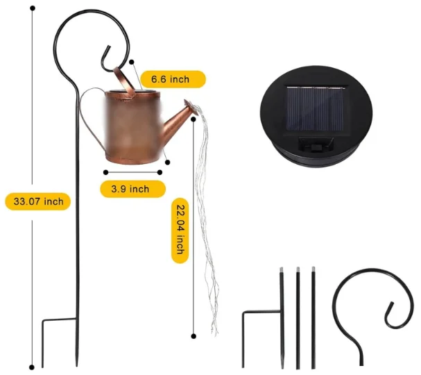 Solar LED Can Light Holders for Garden Outdoor - Waterproof Metal Landscape Holiday Solar Garden Lights