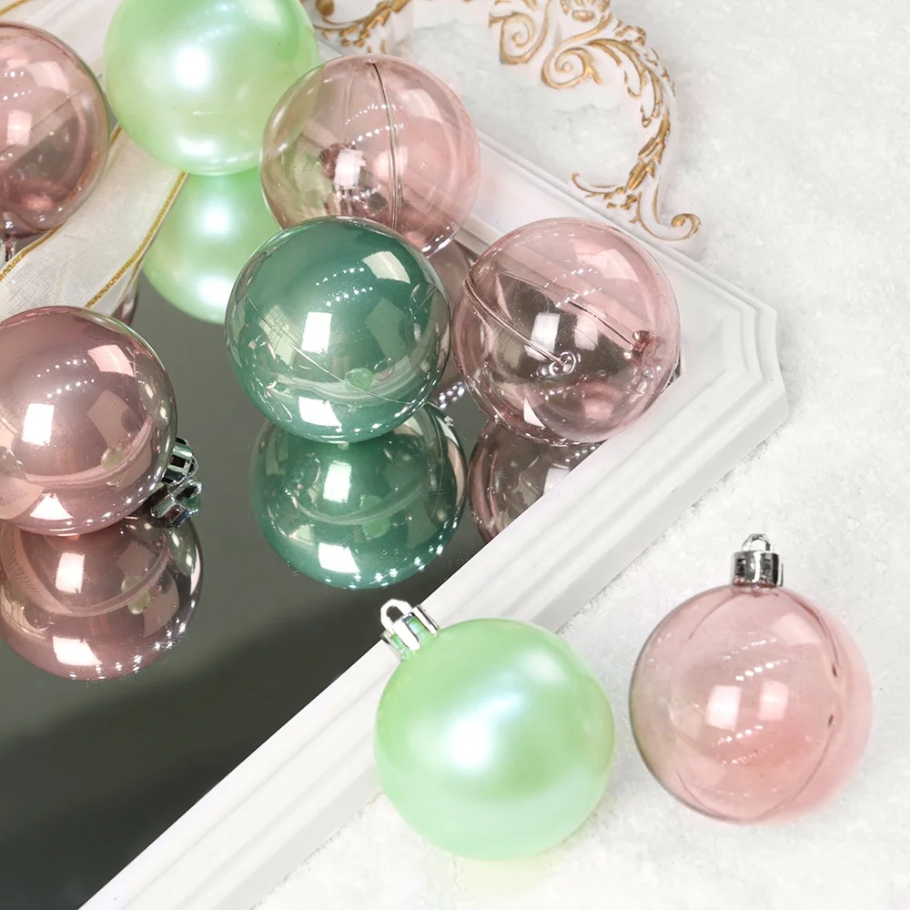 Popular type 6 cm round  Christmas Ball Ornaments set Tree Decorations for Party Bolas de Navidad