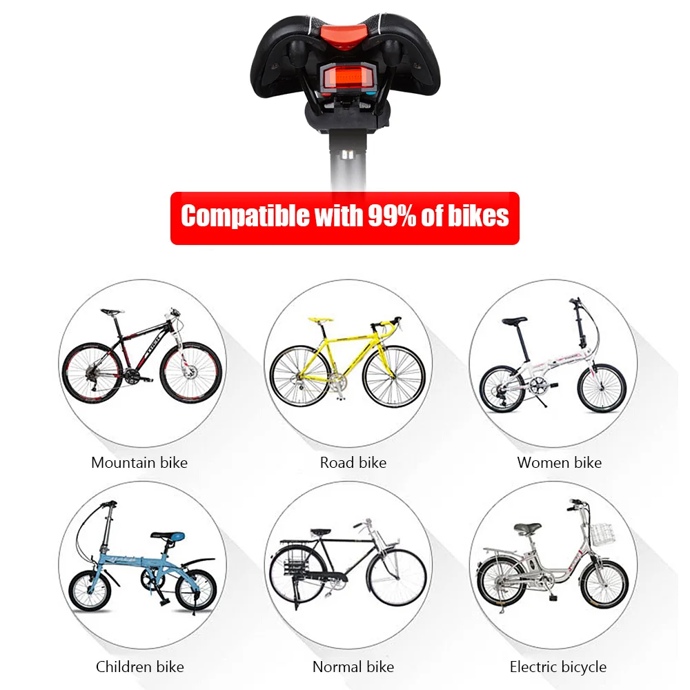 Light bicycle  Mountain Bike LED COB Taillights Lights USB Cable Rechargeable Anti-Theft Alarm Warning with Electric Bell