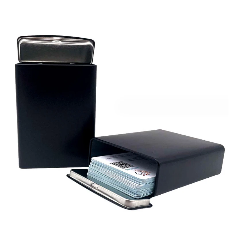 Black rectangle pencil metal box factory wholesale stationery box playing cards tin box in stock