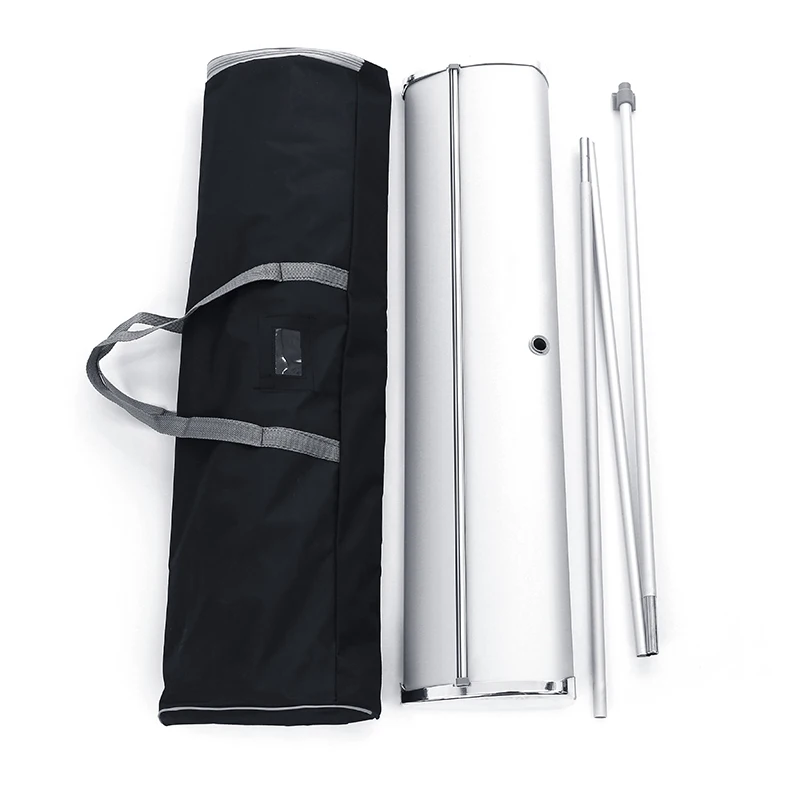 Exhibition event wide base aluminum  pull up heavy duty display flex PVC 80x200cm banner foldable roll up stand for promotion