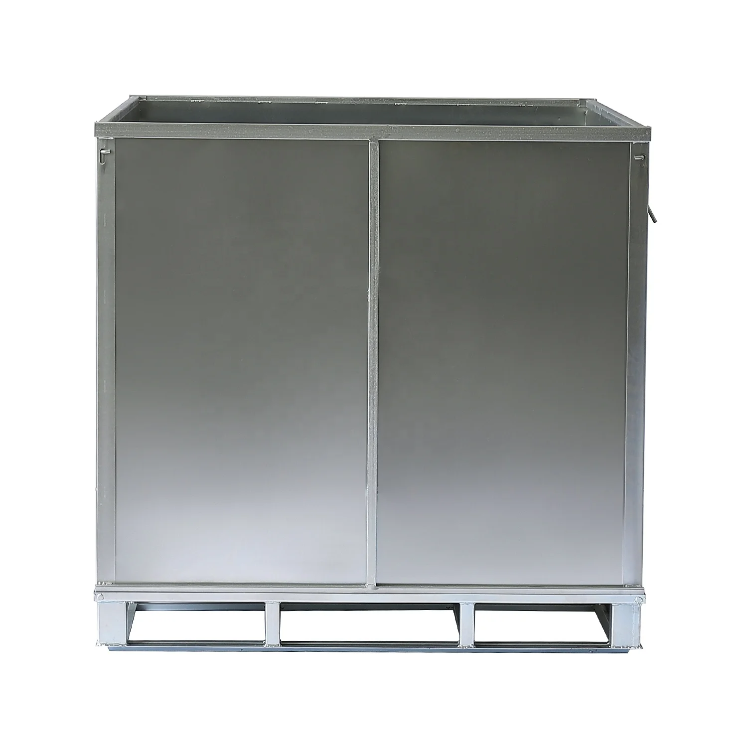 Customized Metal Container Foldable Durable Zinc Plated Industrial IBC MB5 Box MB6  Pallet Box For Tires Rubber Factory