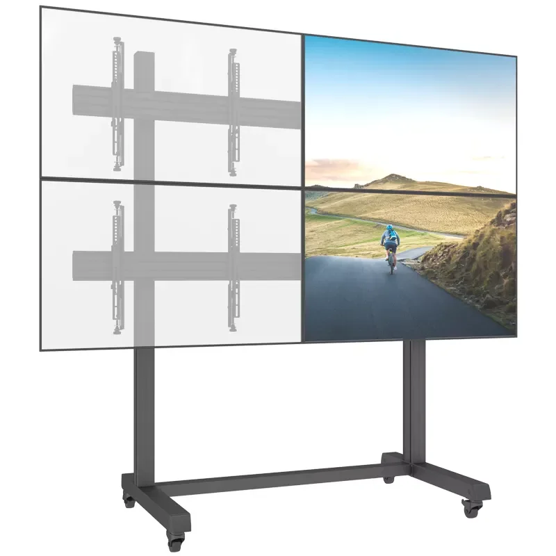 Remote control Meeting Room Height adjustable Mobile Motorized TV Lift Floor Stands Rolling TV Carts TV stand for Flat Screen