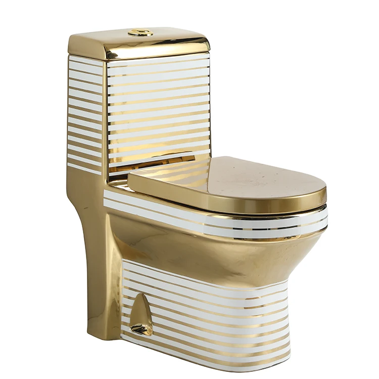 
Top quality european style bathroom one piece gold color wc luxury ceramic toilet comode 