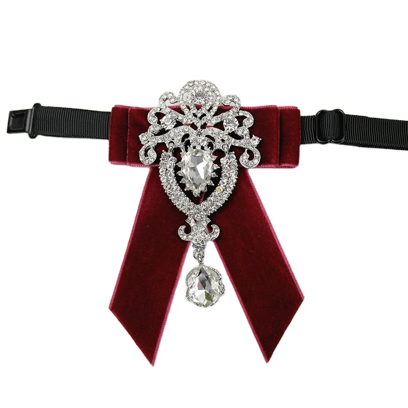 Rhinestones Crystal Bow tie for Men Handmade Velvet Bow ties for Women Diamond Bow Tie for Wedding