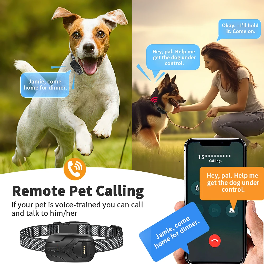 Outdoor Camping Hunting Pet Anti-lost Device 4G WIFI Pet Dog Tracking GPS Tracker Collar With Voice Call and Geo-Fence