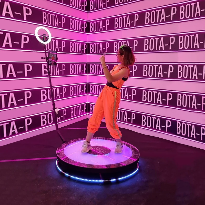 100cm automatic 100cm platform selfie shenzhen 360 photo booth with ring light