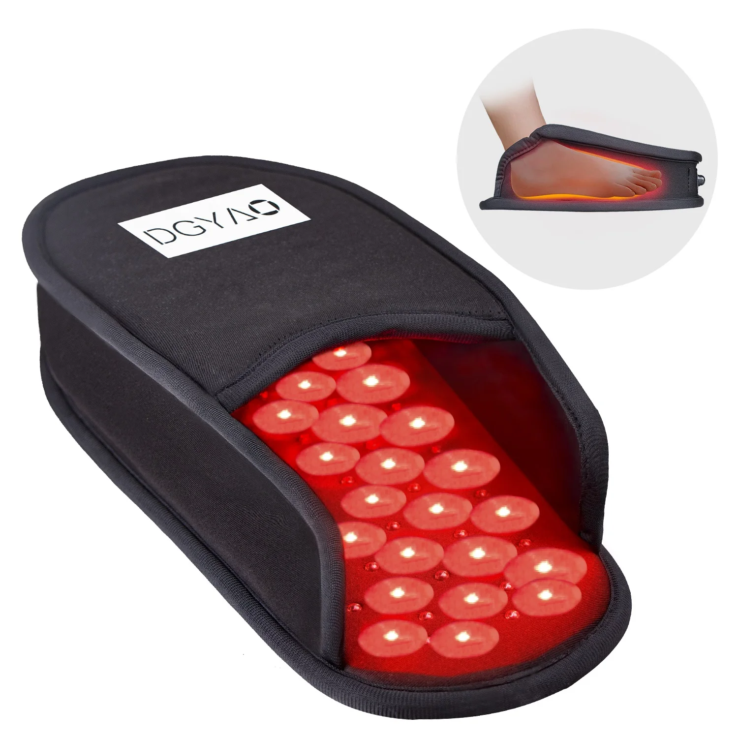 DGYAO Led Red Near Infrared Light Therapy Device Slipper for Foot Feet Toes Instep Pain Relief (DIP beads, 1 Pad)