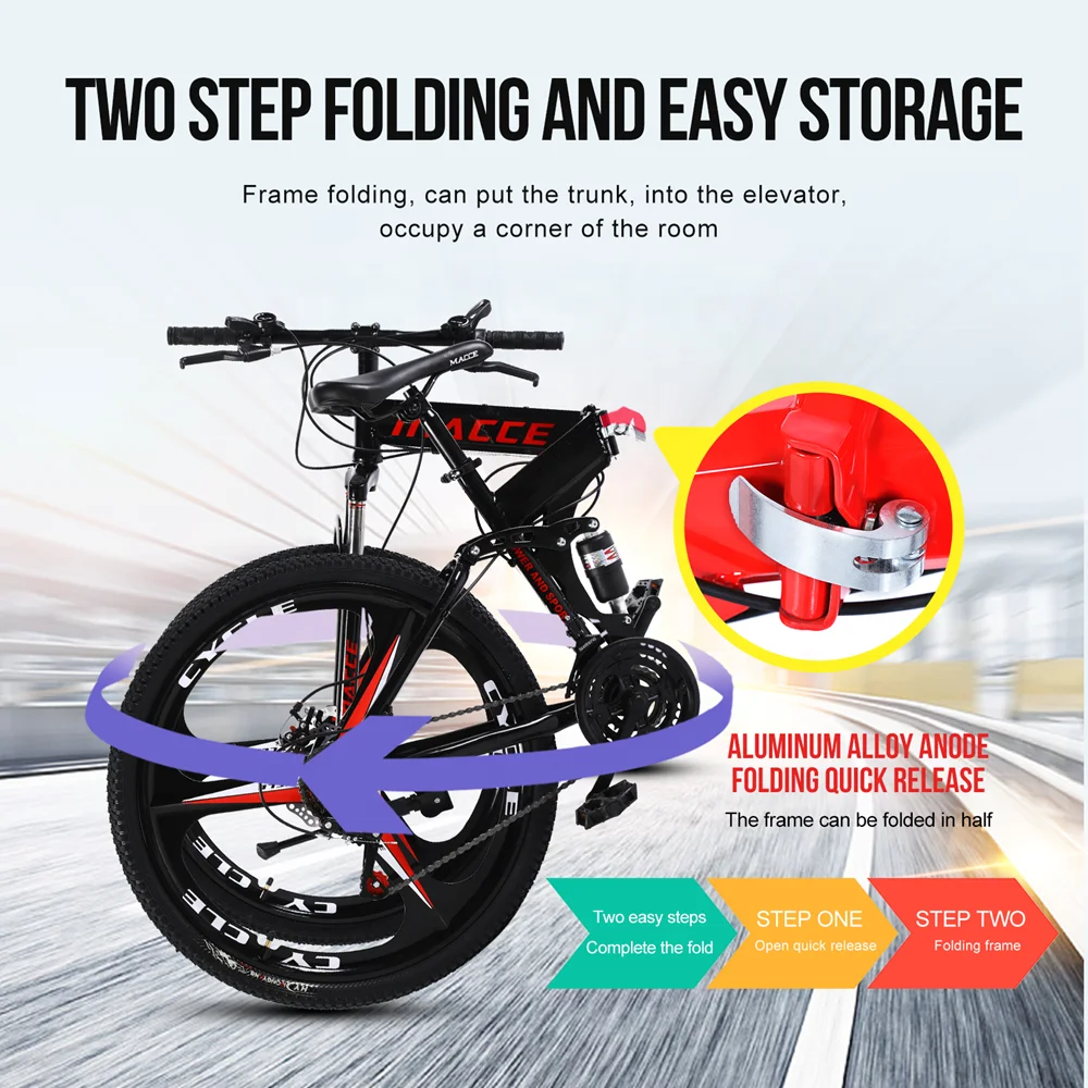 Factory Cheap Bicicleta 26 inch Foldable Bicycle Bisikleta Velo Unisex Bikecycle MTB Quick Delivery Cycle Folding Mountain Bike