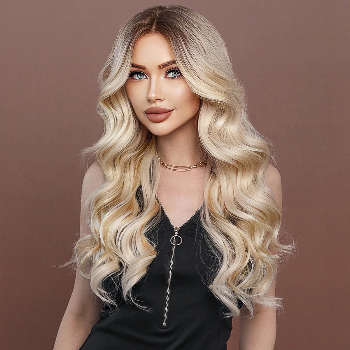 Женский парик из натурального матового материала, 26 дюймов