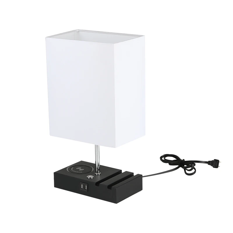 Amazon LED nordic home decor luxury modern bedside wireless charger hotel touch USB smart study table & desk lamps reading