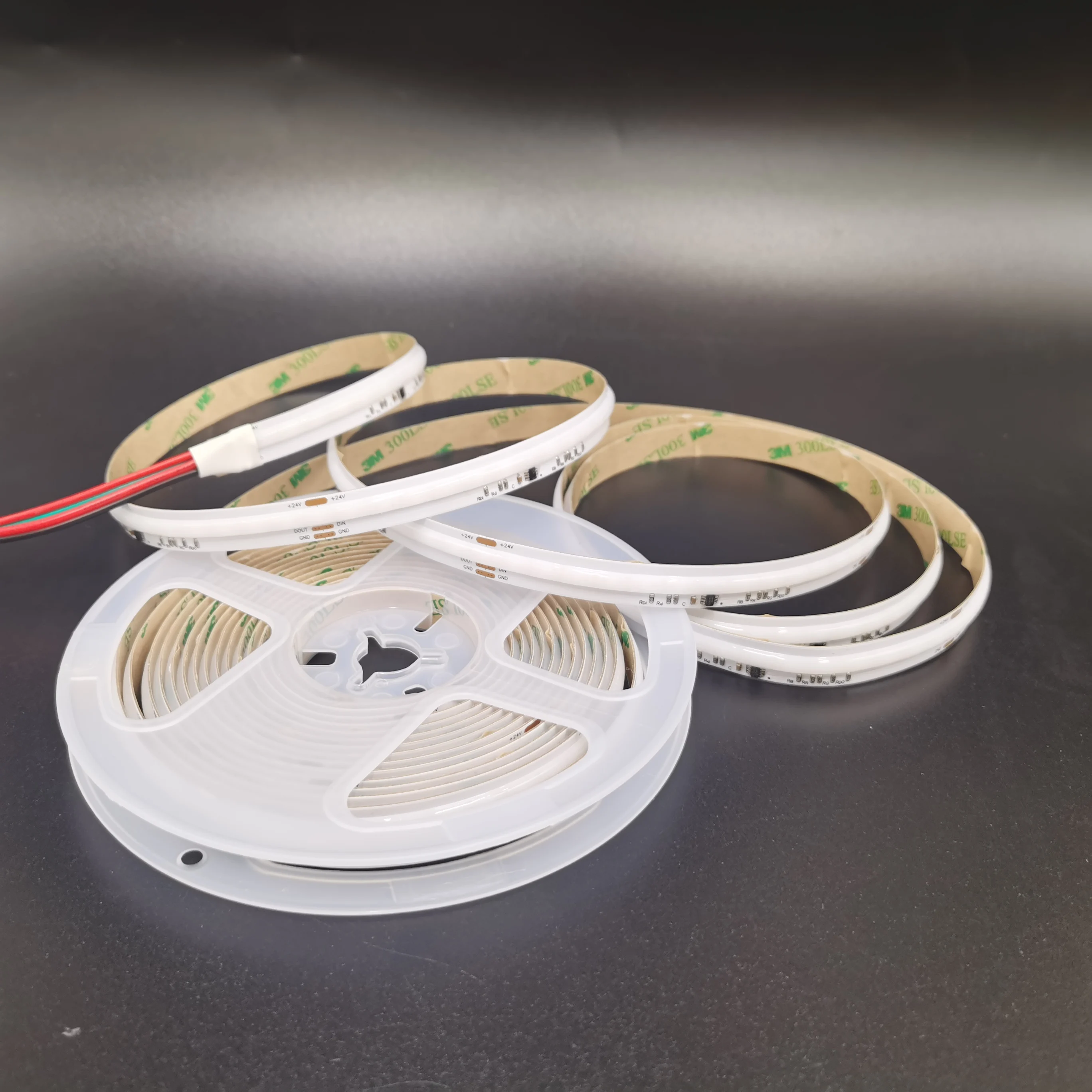 2023 New digital 24v programmable COB RGB with IC use with mobile led strip lights