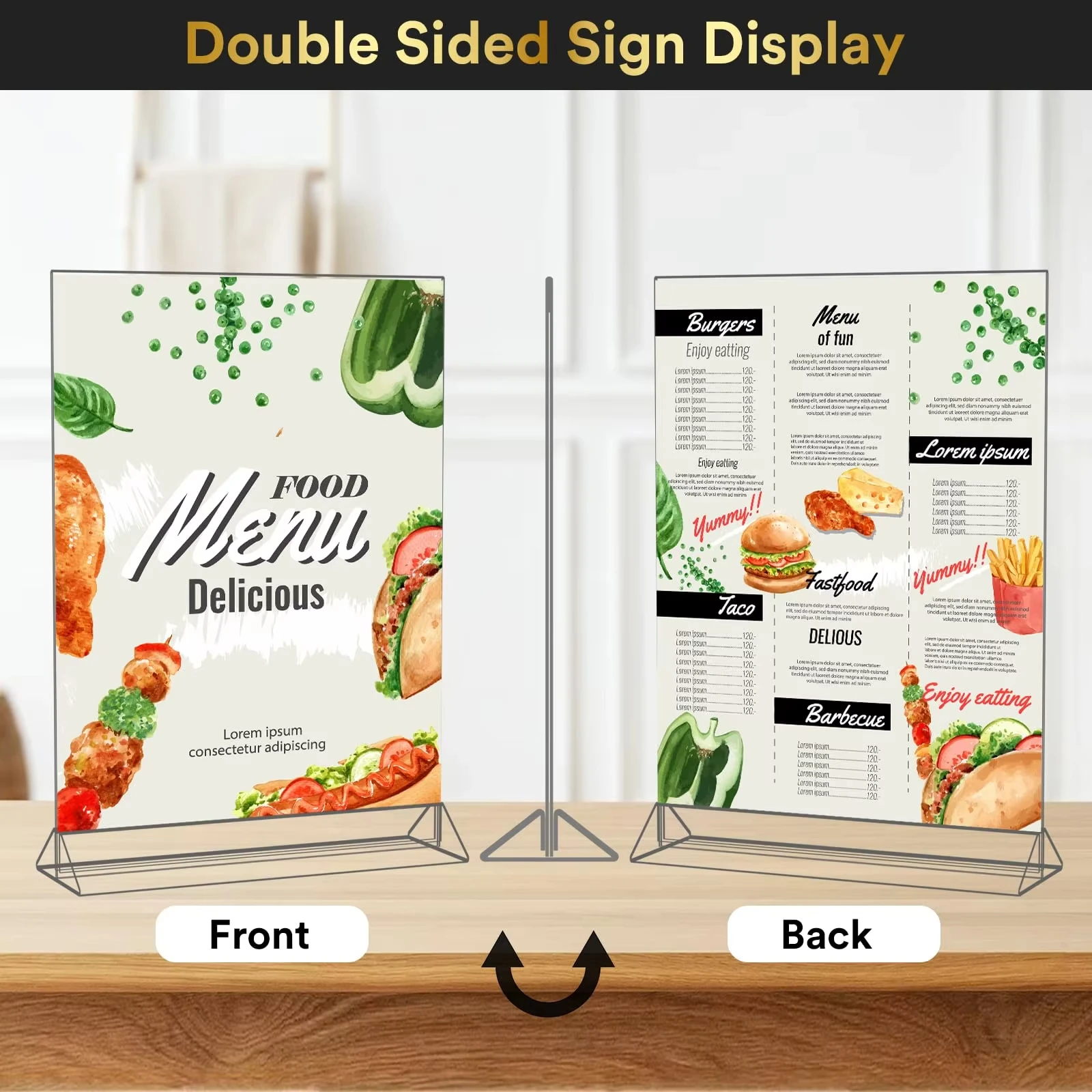 Acrylic tabletop signage custom holder Menu advertising Photo Price list Poster display acrylic transparent table price plate