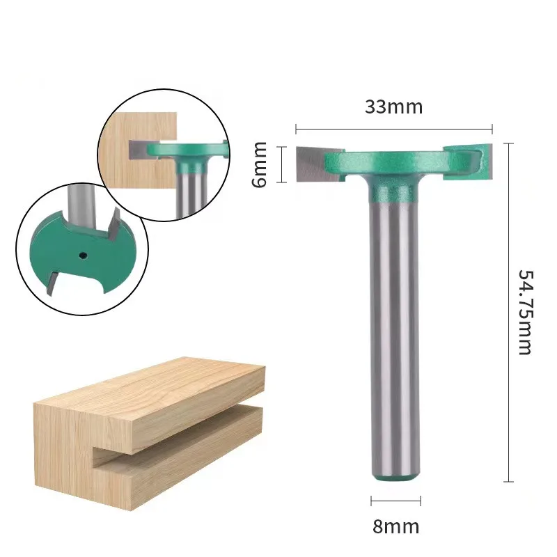 1pc 8mm Shank T Slot Wood Router Bit For Wood CNC Milling Tool Woodworking Milling Cutter