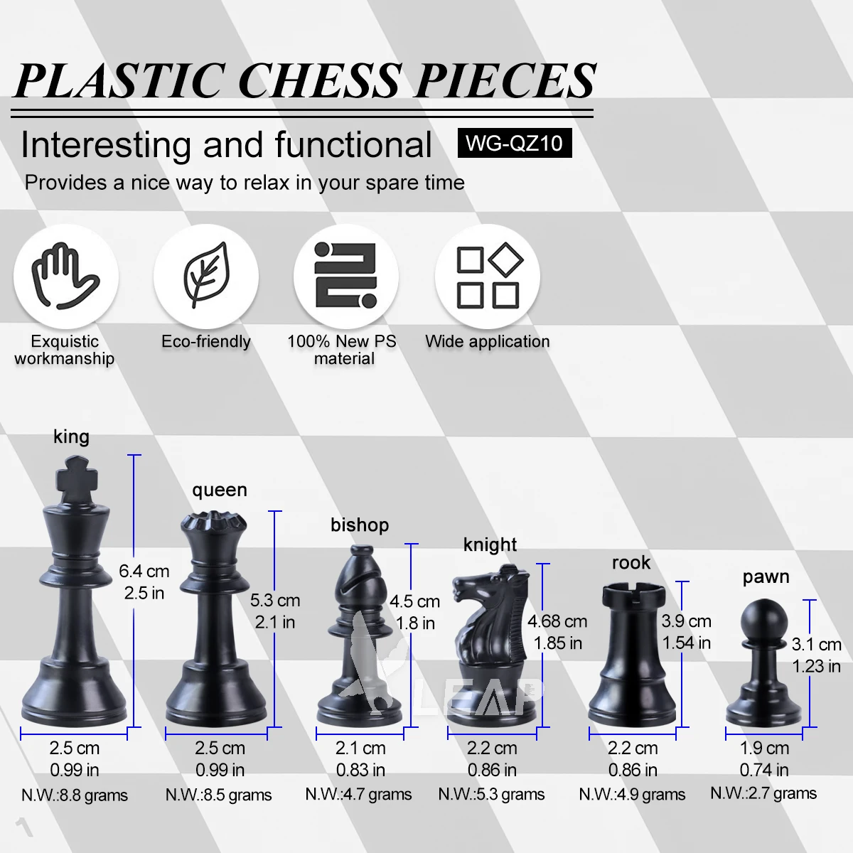 Manufacturers selling Analysis Size PS material 6.4 cm king height portable small 32 chess pieces sets piezas de ajedrez