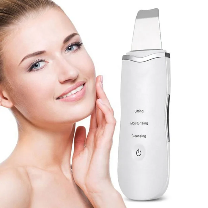 Electric facial dead skin peeling sonic cleaning ultrasonic skin scrubber blackhead remover face spatula