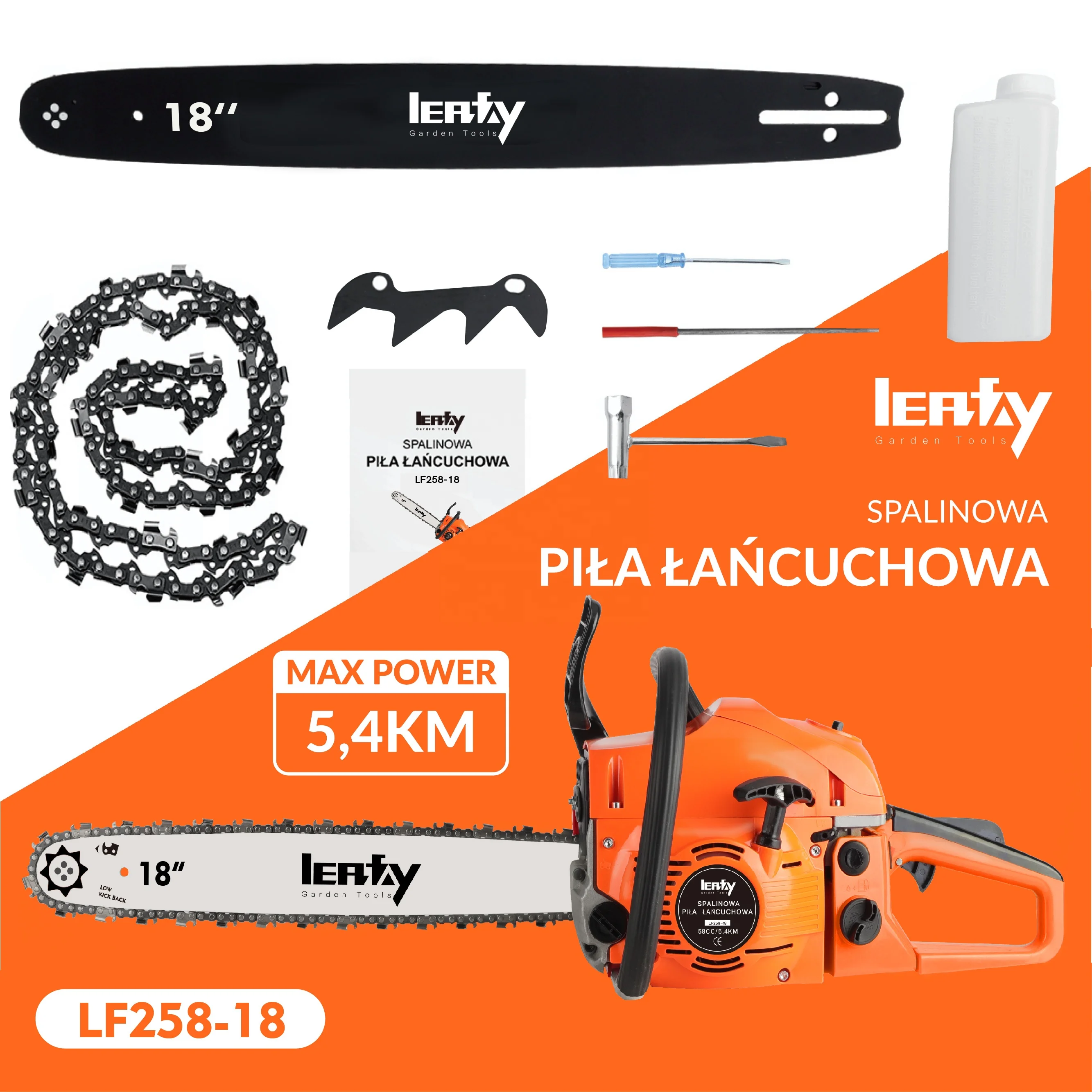 5800 Chainsaw China 58CC Gas Powered Chain Saw 5.4KM Wood Cutting Garden Machine For E-Commerce