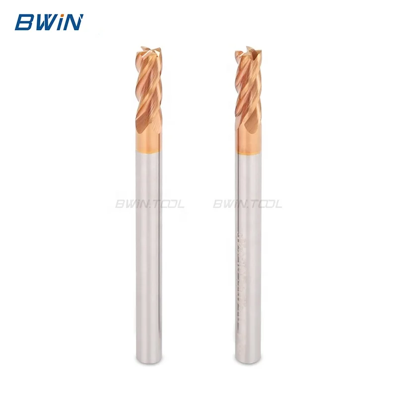 BWIN manufacture 4 Flute Solid tungsten Carbide Milling Cutter cnc End Mill for Stainless Steel