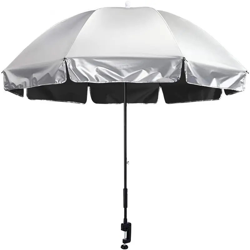 Universal Clamp On Umbrella Adjustable Outdoor UV Protection Beach Chair Umbrella,Great for Strollers, Wheelchairs, Patio Chairs