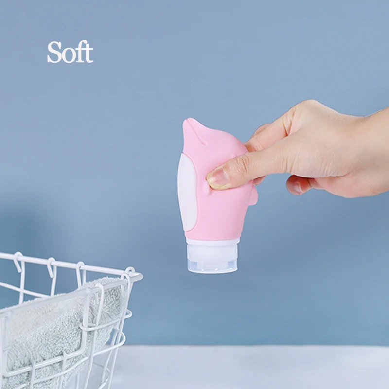 
Cute ocean lovely animals dolphin cartoon travel Portable Silicone separating lotion Cosmetic bottle made by Silica gel 