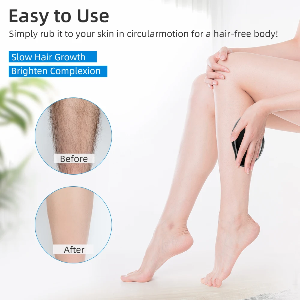 Для домашнего использования мини нано не вызывает болезненных ощущений портативный женщины и мужчины ластик корпус кристально чистый физической Эпилятор камень устройства с украшением в виде кристаллов для удаления волос