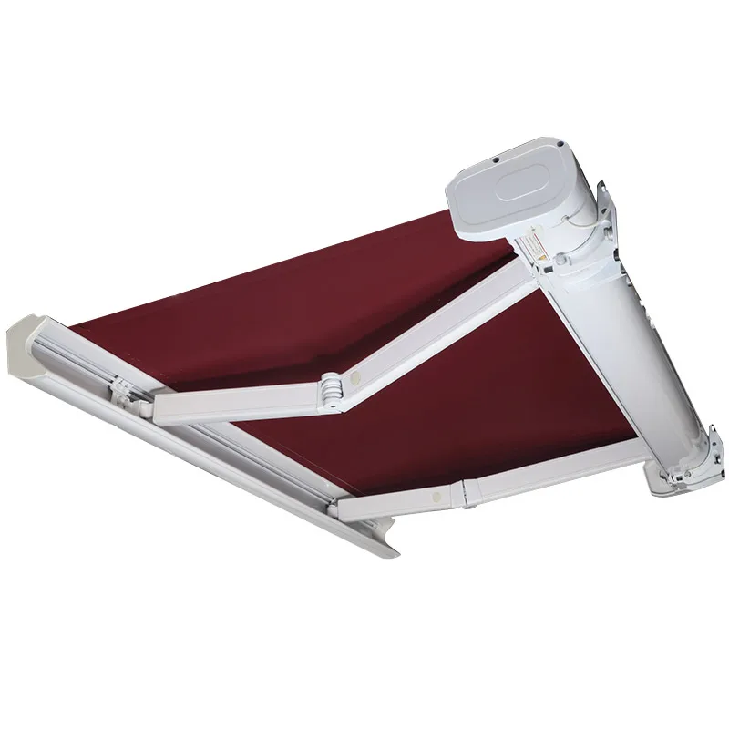 Ветроустойчивый складной навес, электрический пульт дистанционного управления, наружные оттенки, алюминиевый полный Кассетный Тент со светодиодом