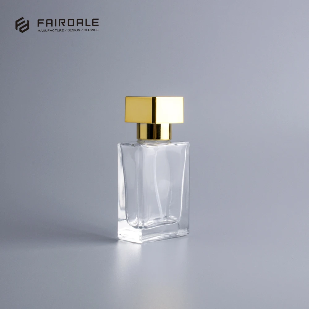 High Quality Cosmetic Packaging Gold Cap Spray Bottles Perfume Bottle 50ml