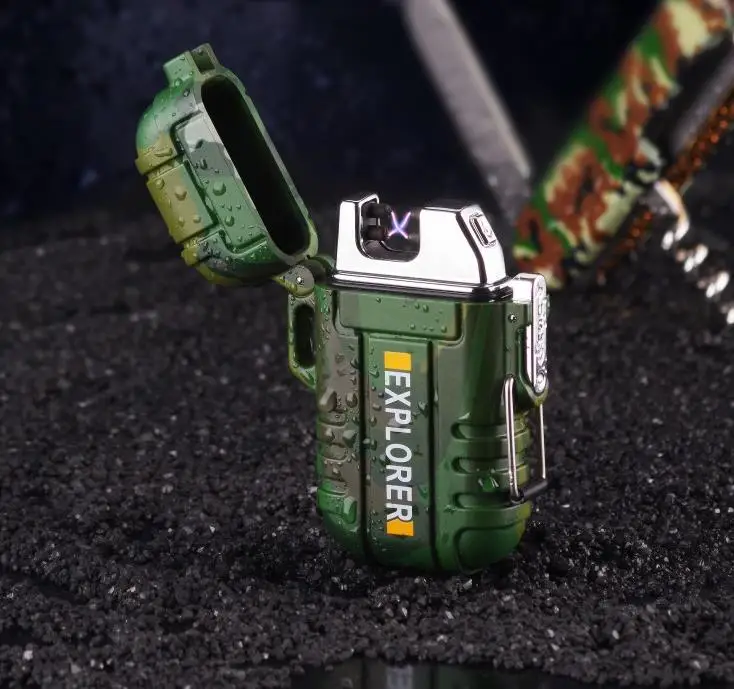 USB Rechargeable Waterproof Dual Arc Electric Lighter Outdoor c