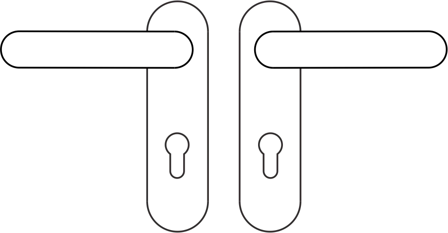 
Stainless steel door handle SS2003-19 HANRUI brand 72mm center size with standard EN1906 Grade 3 brass core level handle 