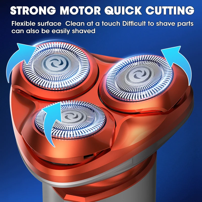 Cross-border new arrival electric magnetic Shaver three cutter head fully washable LCD display Shaver