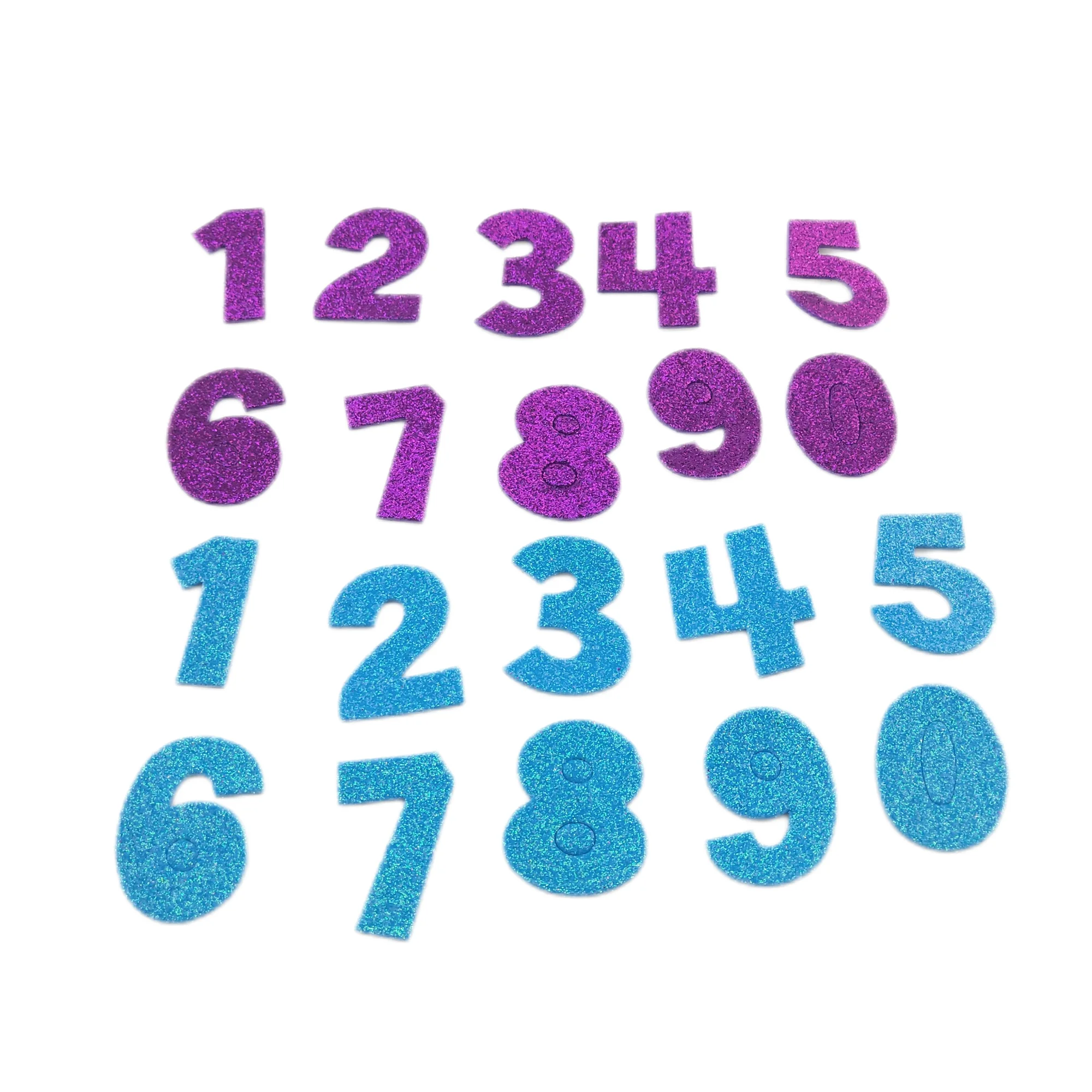 Custom Multicolored Self-adhesive Numbers EVA  Glitter Foam Sticker for Kids Home Decor Gifts