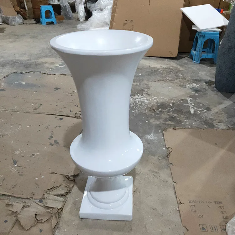 Wholesale Tall Giant White Black Art Abstract Floor Flower Vase For Home Decoration