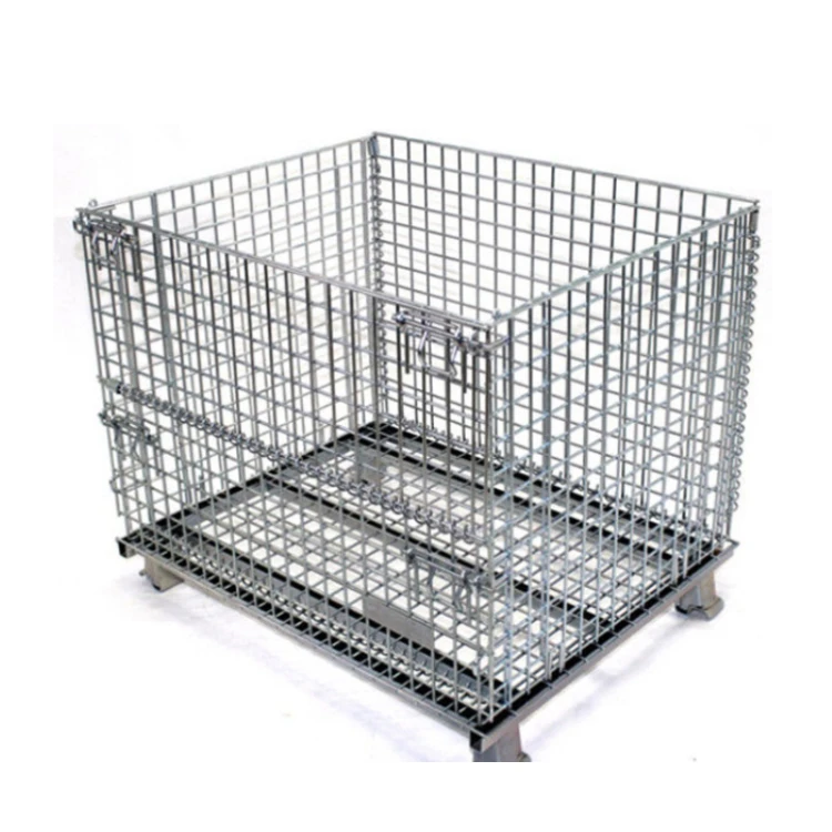 
Foldable Wire Mesh Container Metal Steel Folding Storage Cage 
