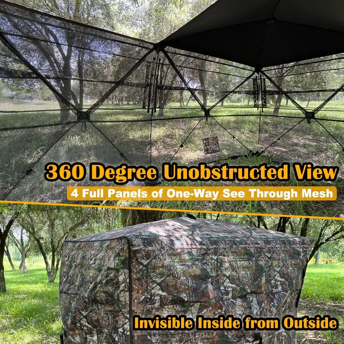 Full Open Door outdoor windproof duck hunting  products pop up Hunting Blind 2-3 Person 360 Degree Hunting Tent
