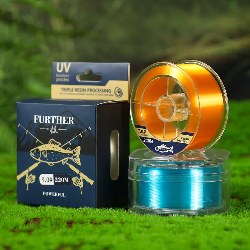 LINNHUE strong tensile force 220m strong pulling fishing lien Japanese raw silk good quality lines for fishing