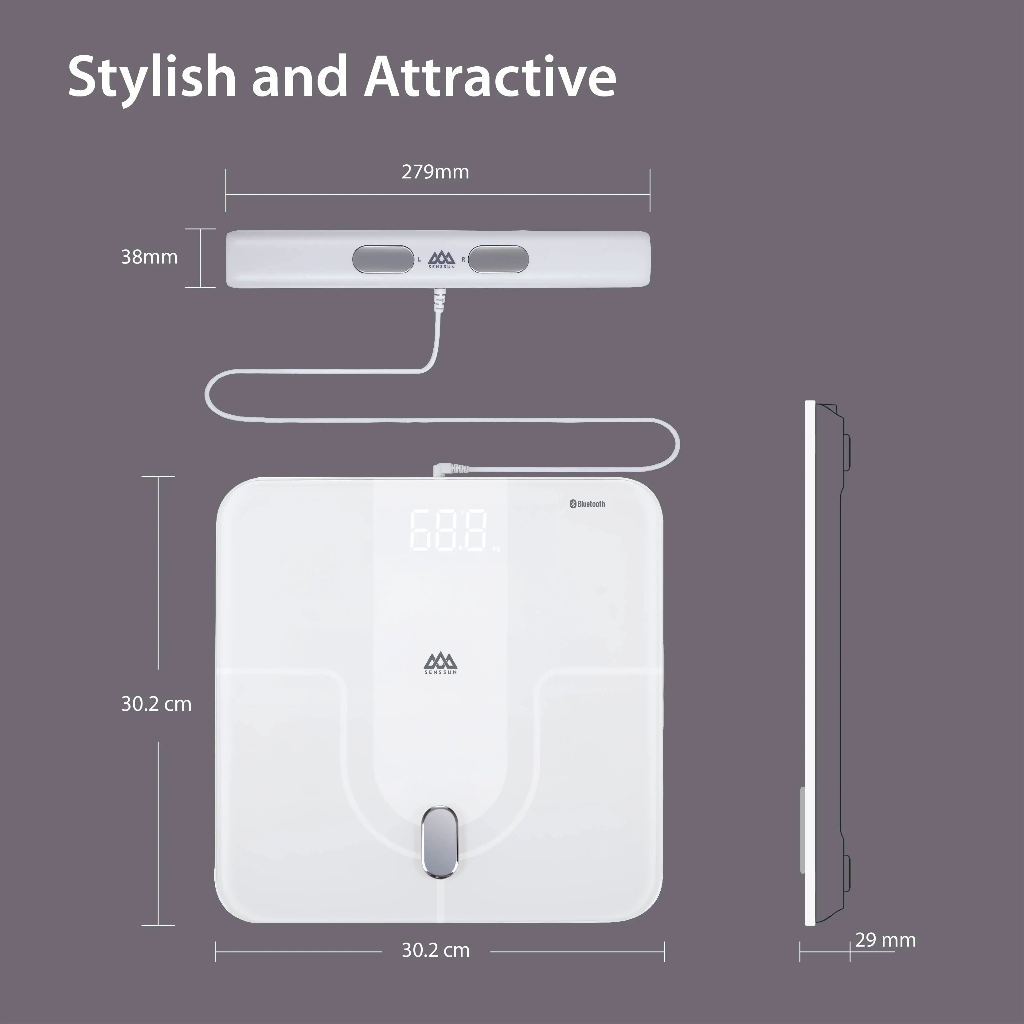 Advanced Duel-Frequency Bioimpedance Technology Smart Body Fat Scale Health Monitor Sports Gym Fitness Diet Digital Body Scale