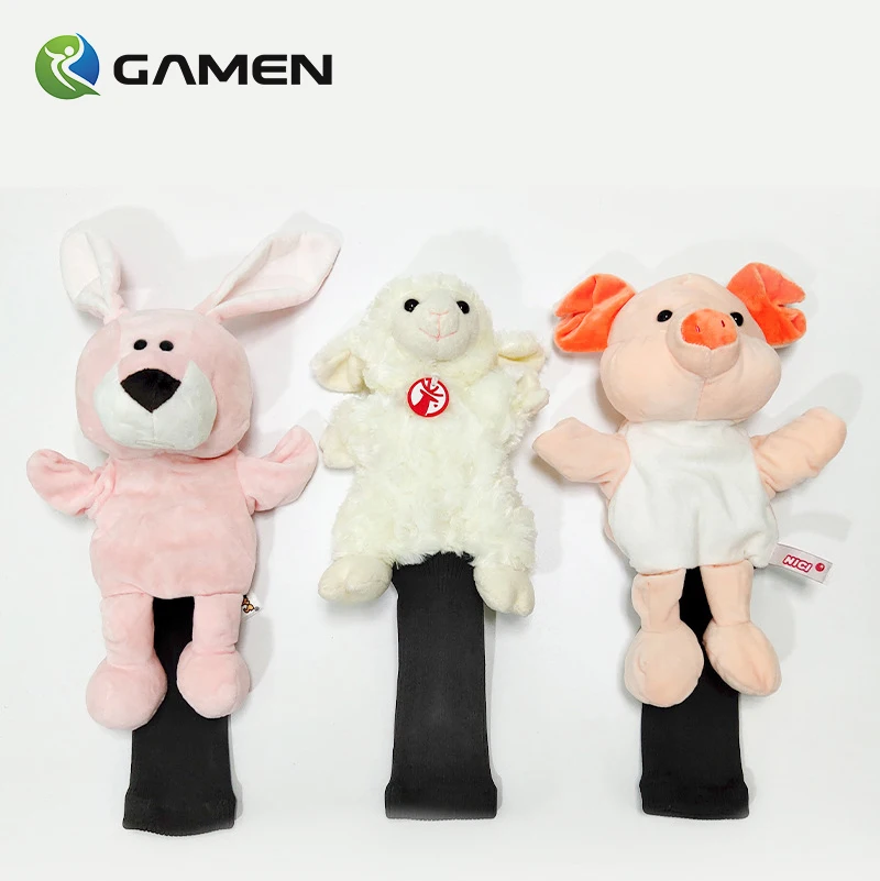 GAMEN Golf Cover Toy OEM Adorable Pink Rabbit Pig Goat Gift Driver Cover Plush Head Cover