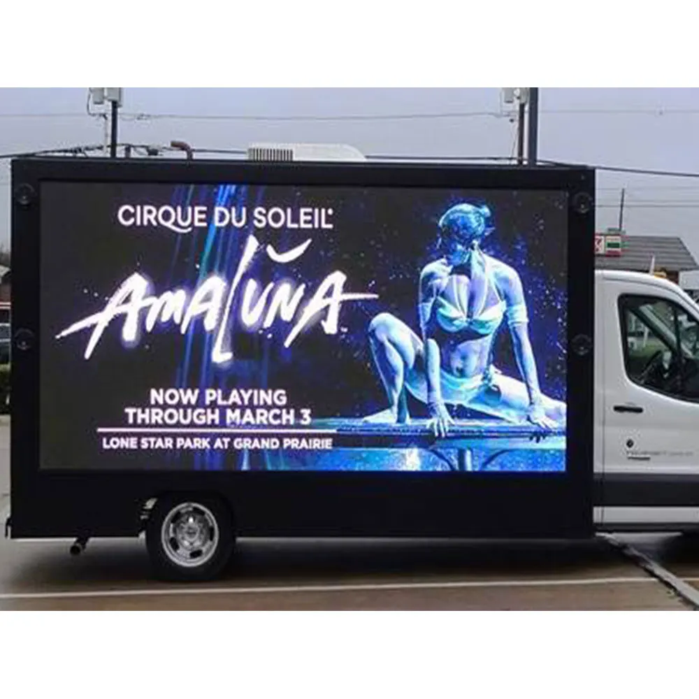 Mobile Led Truck Display Screen Van Advertising Billboard Sign Board With Steel Structure For Sale