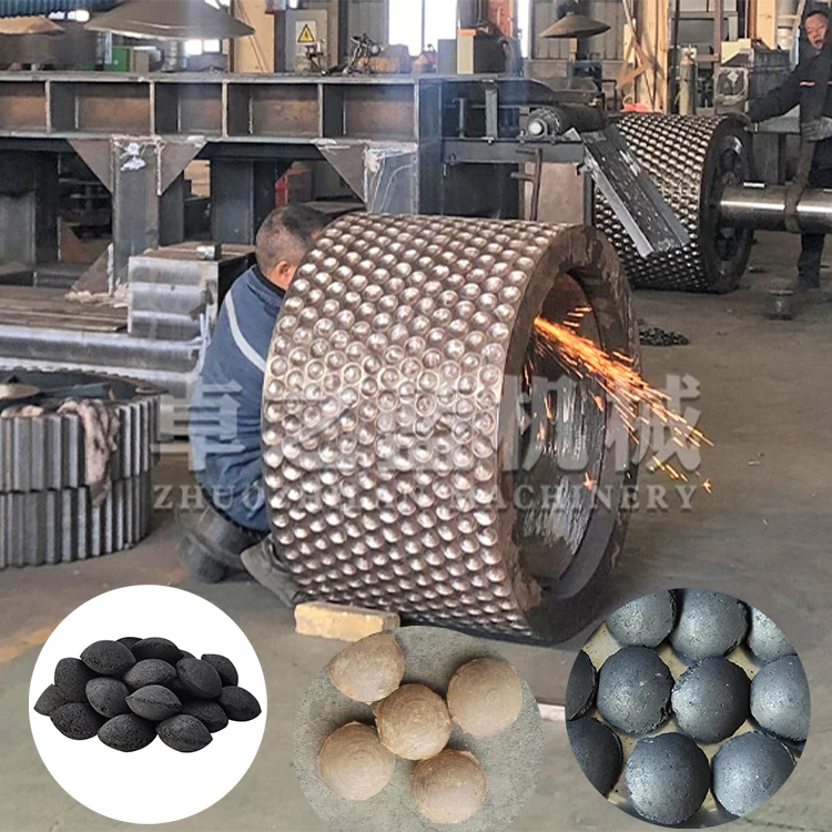 Barbecue straw carbon mud ball briquette press automatic coal forming compress making machine supplier in india and turkey