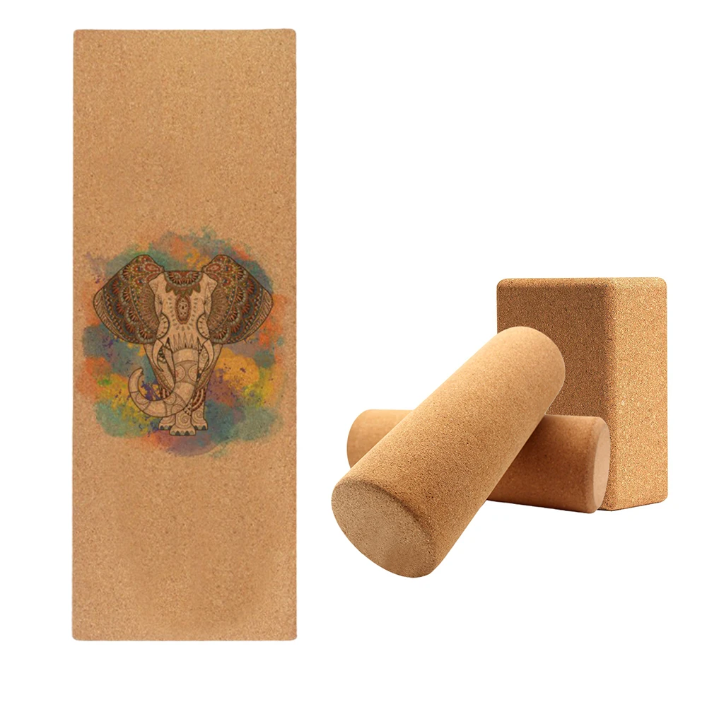 Customized Private Label Printed Eco Friendly Bag Pilates Recycled Cork Yoga Mat