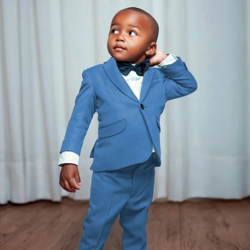 Wholesale Kids Suit Blazer Jacket + Pants Wedding Party Formal Boys 2 Piece Gold Suits