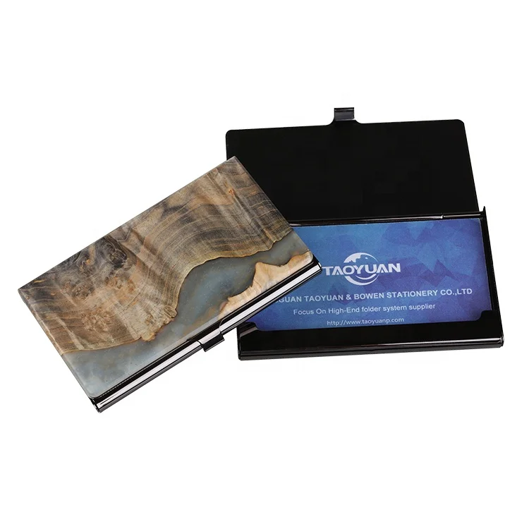 
Personalised logo wood business card case fashion gift blank wooden business card holder wooden cardholder 