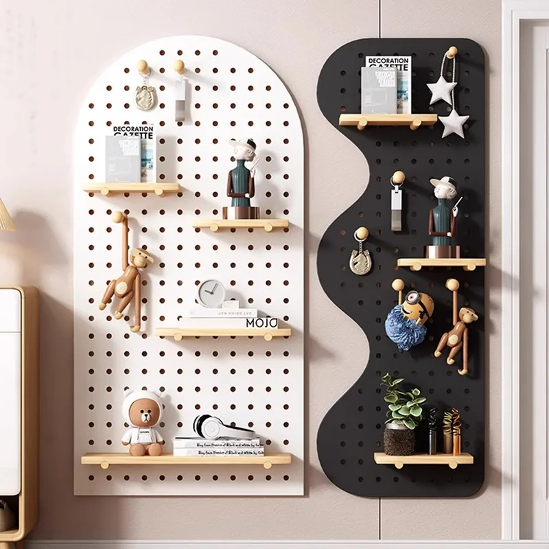 Wall Pegboard  Wall Control Pegboard Solid Wood Perforated Board Multi-functional Perforated Tools Storage Holder For Home