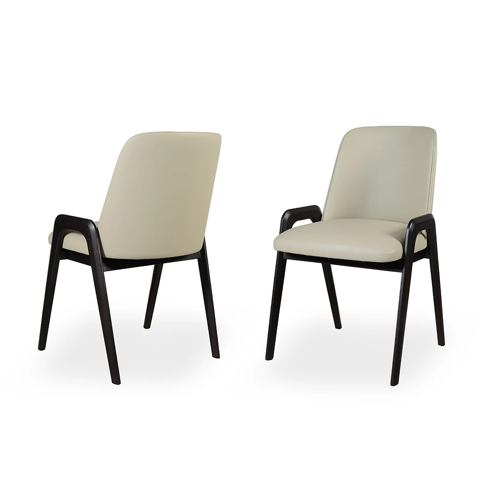 
2020 New Design OAK Dining Chair Modern Home Furniture With PU Leather 