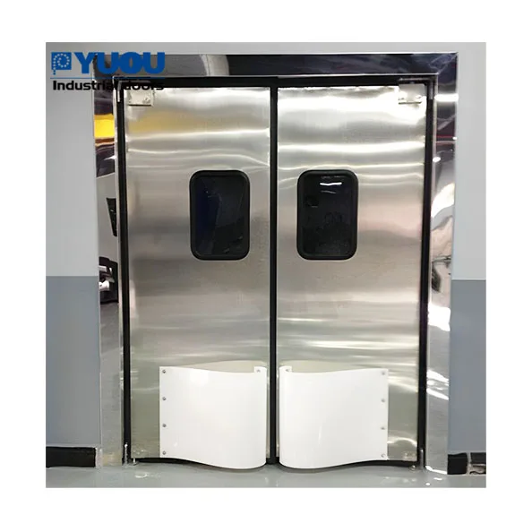 Industrial For Warehouse And Processing Areas Impact Double Free-Swing Traffic With Stainless Steel Frame Doors