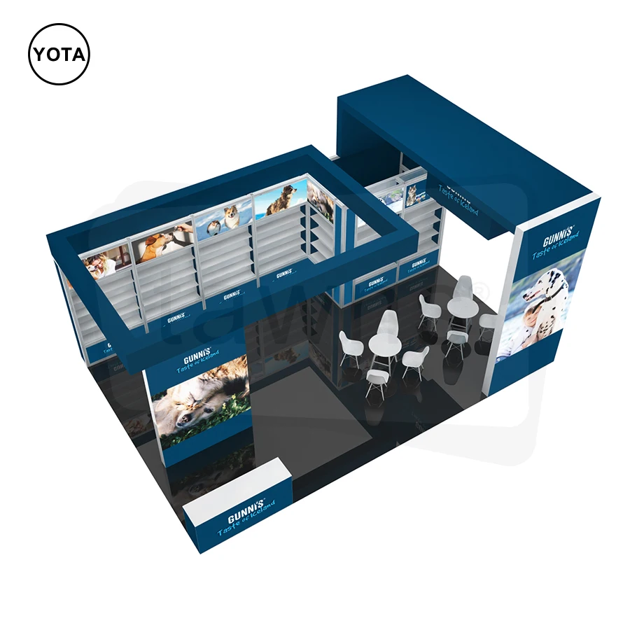 Tawns Popular Reusable Modular Trade Show Booth Custom Logo Printing Design Double Side Sign Floor Standing Lightbox Stand