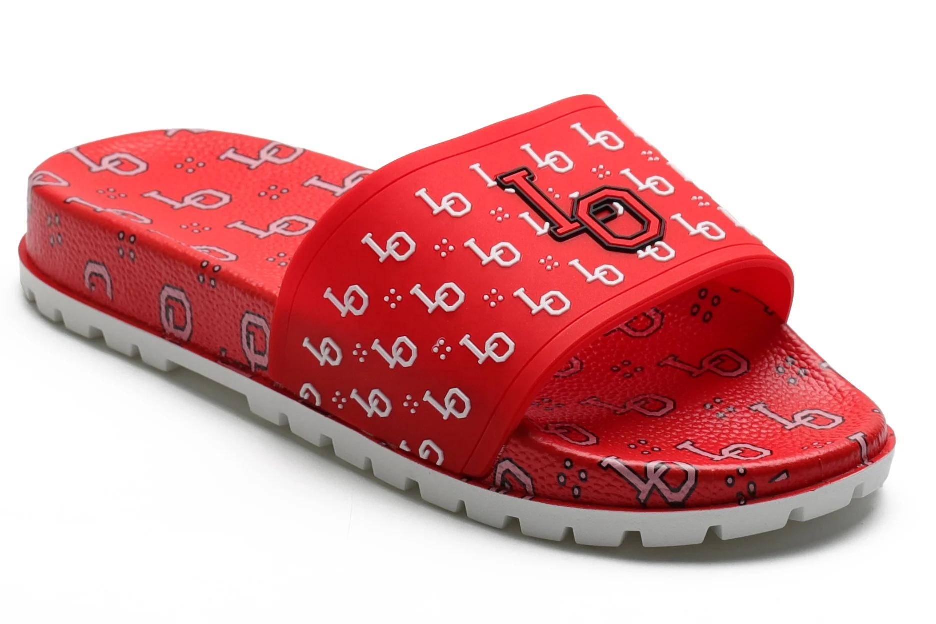 Henghao Big Size Thick Sole Logo Pvc Eva Flat Slides Sandals Comfort Slippers Fashion Beach Leather With Flat Pu Slippers